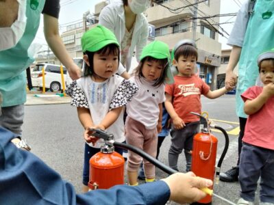 ぴーまん保育園弘明寺、避難訓練