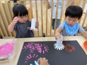 ぴーまん保育園弘明寺　制作　夏　花火